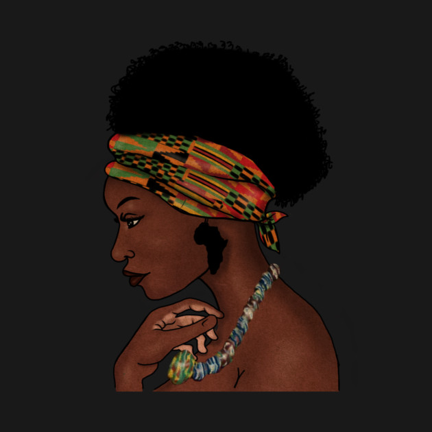 Proud African Woman with West African Pattern by logiamerch