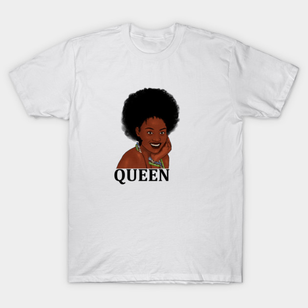 Afro Queen, African Woman, Melanin Black Pride T-Shirt by logiamerch