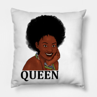 Afro Queen, African Woman, Melanin Black Pride Pillow