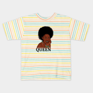 Afro Queen, African Woman, Melanin Black Pride Kids T-Shirt