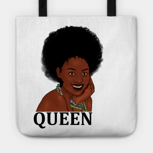 Afro Queen, African Woman, Melanin Black Pride Tote by logiamerch