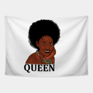 Afro Queen, African Woman, Melanin Black Pride Tapestry