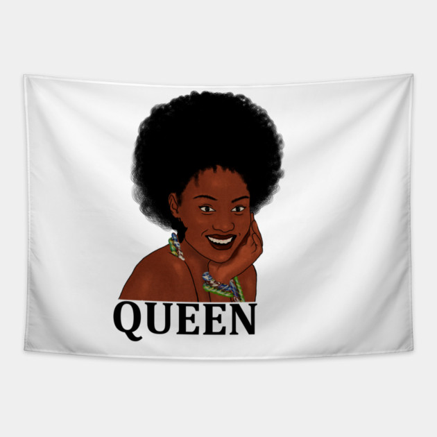 Afro Queen, African Woman, Melanin Black Pride Tapestry by logiamerch