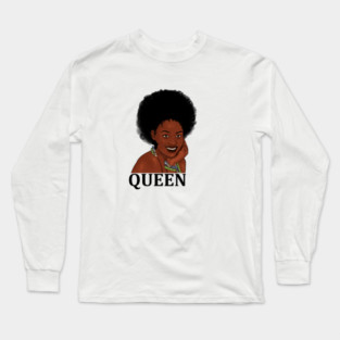 Afro Queen, African Woman, Melanin Black Pride Long Sleeve T-Shirt
