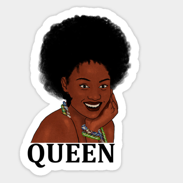 Afro Queen, African Woman, Melanin Black Pride Sticker by logiamerch