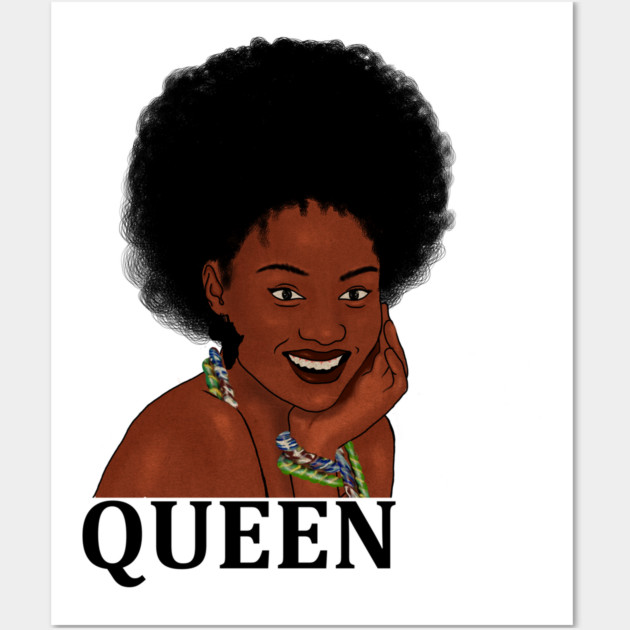 Afro Queen, African Woman, Melanin Black Pride Wall Art by logiamerch