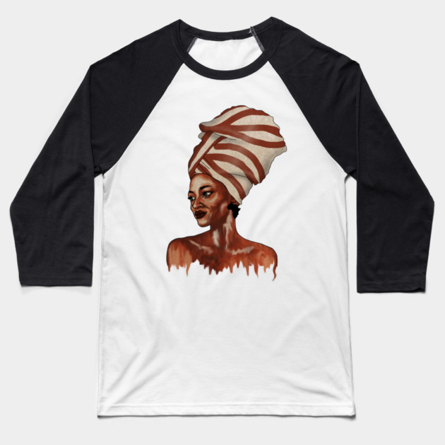 Beautiful African woman Dripping Melanin Baseball T-Shirt by logiamerch