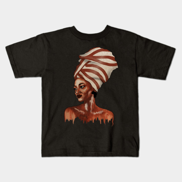 Beautiful African woman Dripping Melanin Kids T-Shirt by logiamerch