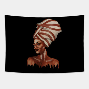 Beautiful African woman Dripping Melanin Tapestry
