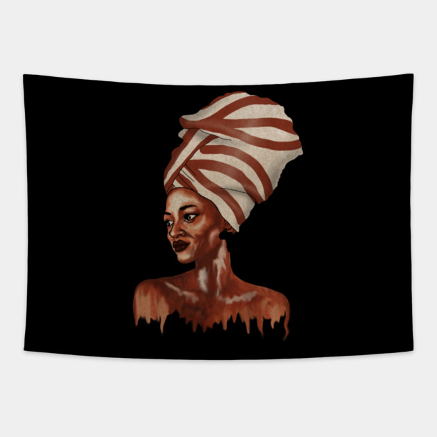 Beautiful African woman Dripping Melanin Tapestry by logiamerch