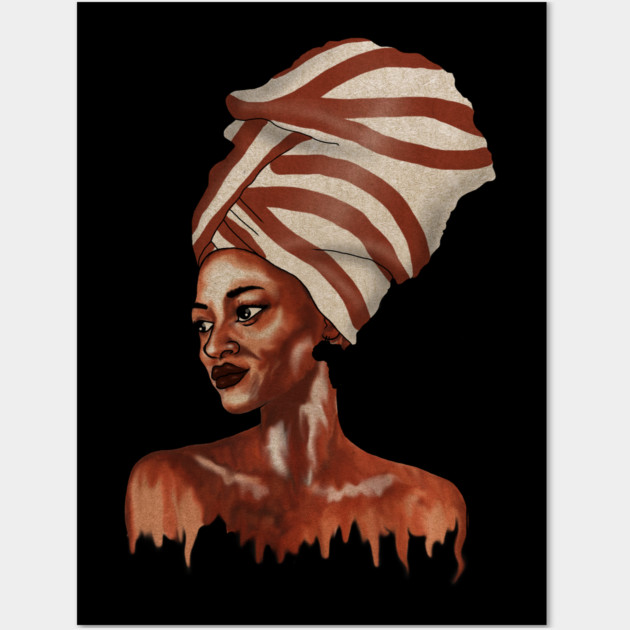 Beautiful African woman Dripping Melanin Wall Art by logiamerch