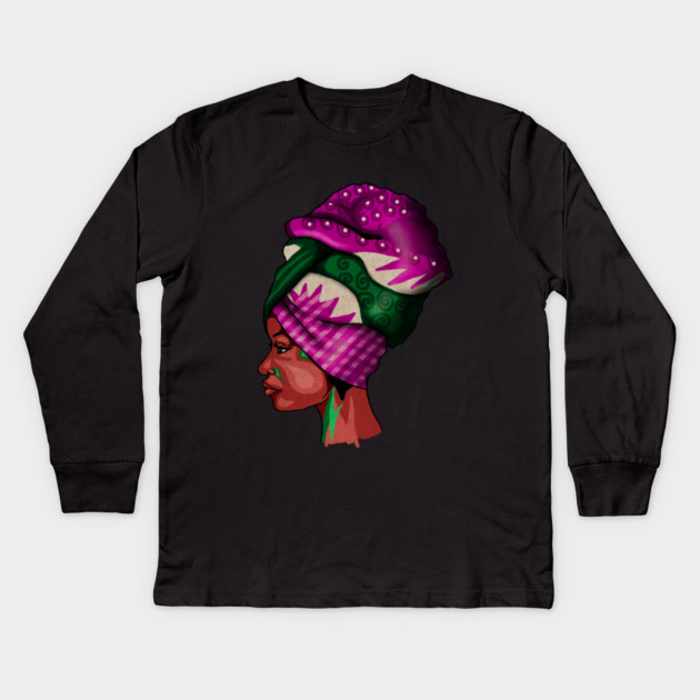 Proud African woman, Africa Kids Long Sleeve T-Shirt by logiamerch