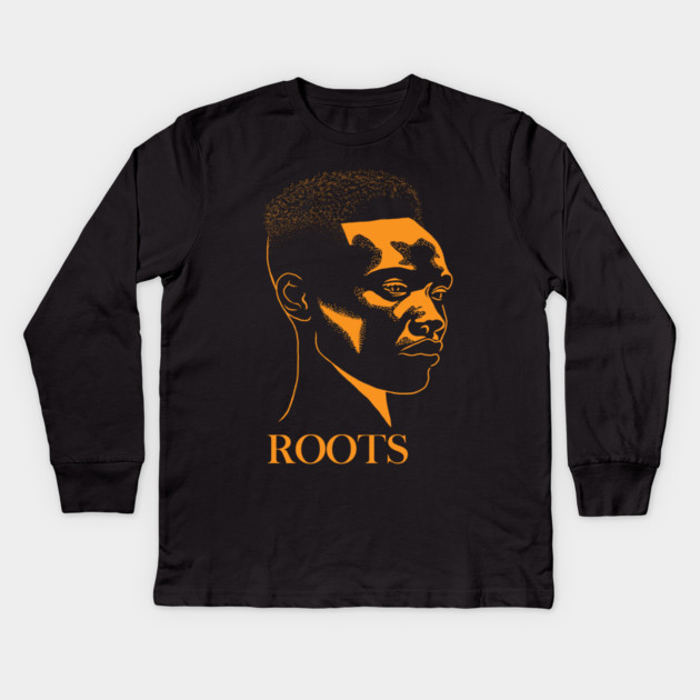 Afro Man African Roots Black Pride Kids Long Sleeve T-Shirt by logiamerch