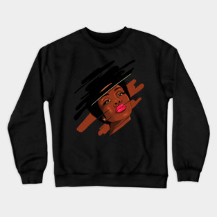 Beautiful Melanin, Afro African Woman with a brushstroke Crewneck Sweatshirt