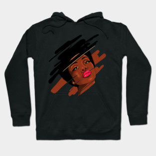 Beautiful Melanin, Afro African Woman with a brushstroke Hoodie