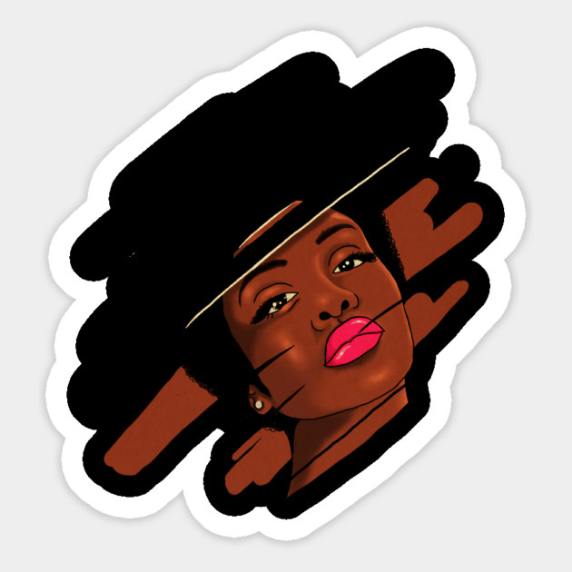 Beautiful Melanin, Afro African Woman with a brushstroke Magnet by logiamerch