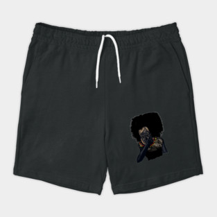 Afro African with Tribal Mask, Black Pride Shorts