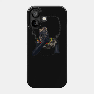 Afro African with Tribal Mask, Black Pride Phone Case