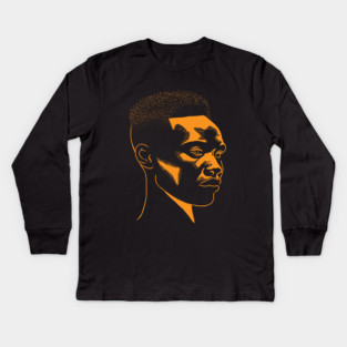 African Man Portrait, Afro Black Pride Kids Long Sleeve T-Shirt