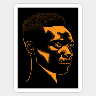 African Man Portrait, Afro Black Pride Sticker