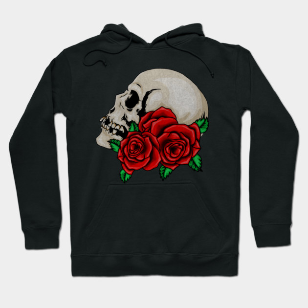 Skull, Floral Roses Hoodie by logiamerch