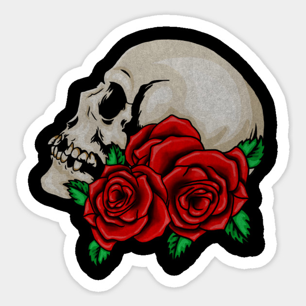 Skull, Floral Roses Sticker by logiamerch