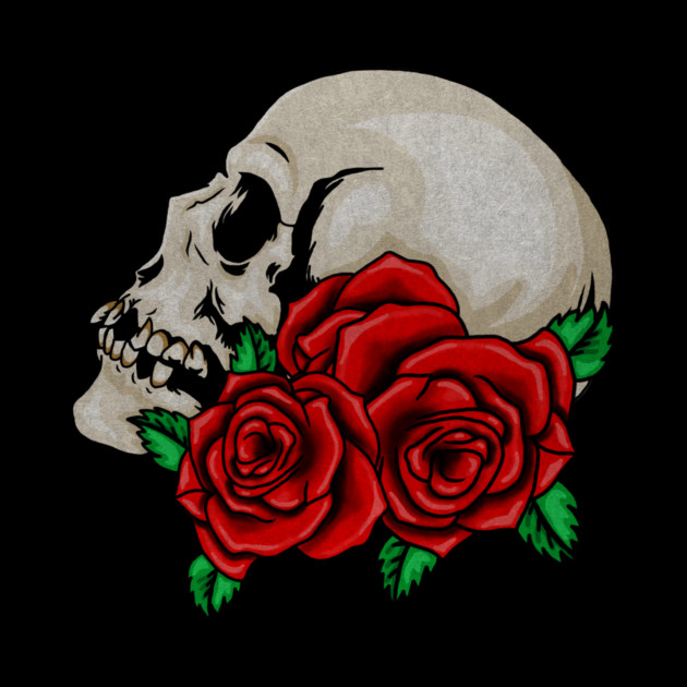 Skull, Floral Roses by logiamerch