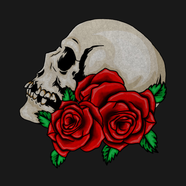Skull, Floral Roses by logiamerch
