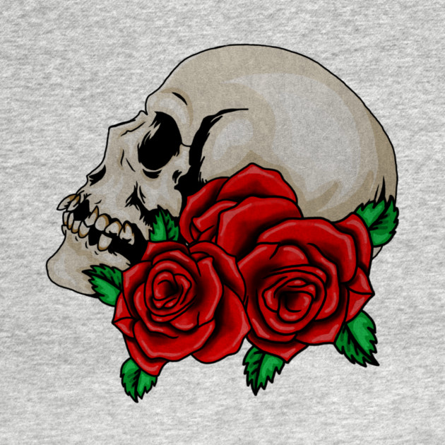 Skull, Floral Roses by logiamerch