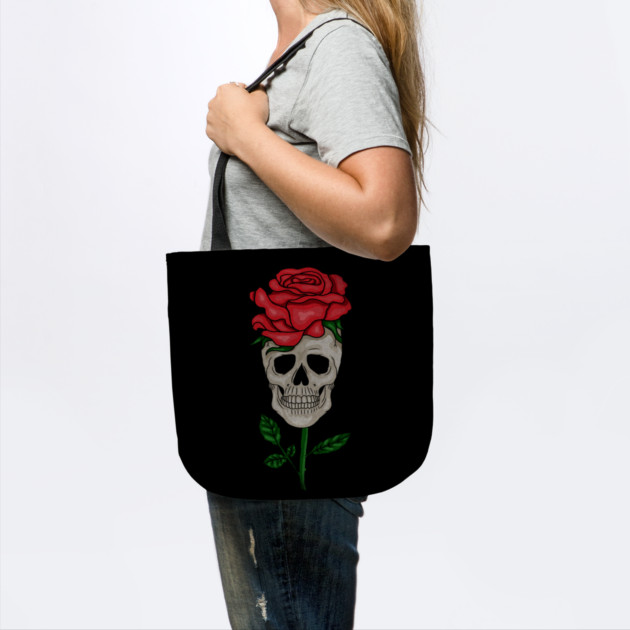 Skull with Rose, Floral Flower by logiamerch