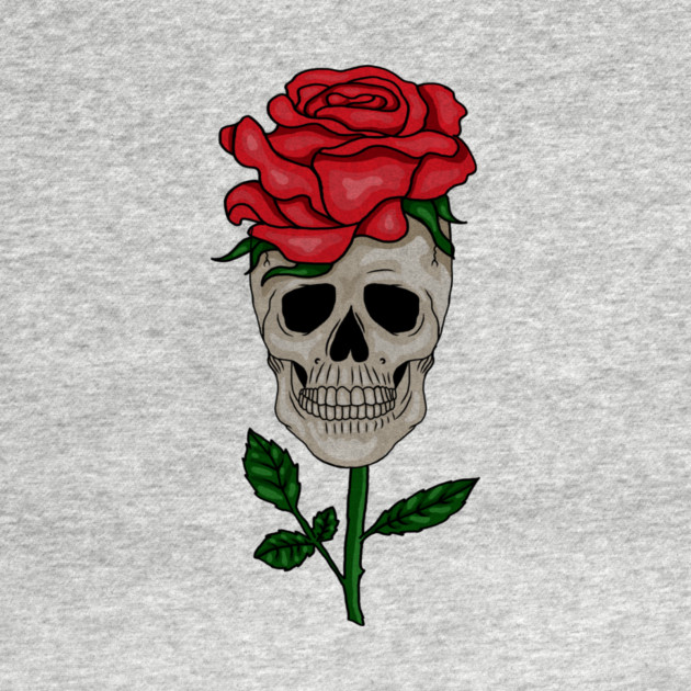 Skull with Rose, Floral Flower by logiamerch