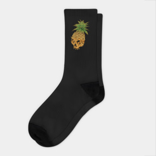 Skull Pineapple,Tropical Style Socks