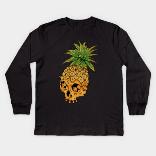Skull Pineapple,Tropical Style Kids Long Sleeve T-Shirt