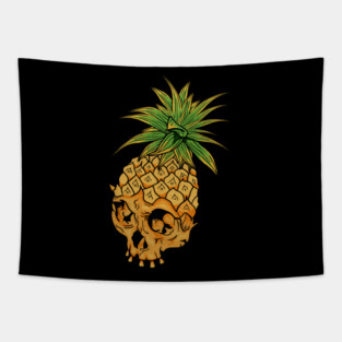 Skull Pineapple,Tropical Style Tapestry
