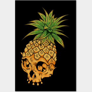Skull Pineapple,Tropical Style Posters and Art
