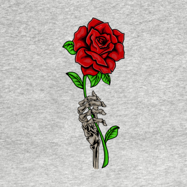 Skeleton Hand Holding a Red Rose, Floral by logiamerch