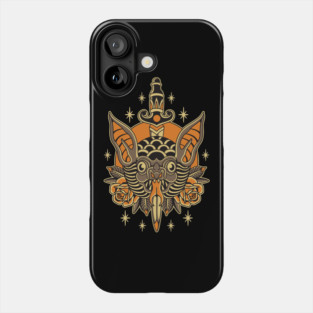 Traditional tattoo bat Phone Case