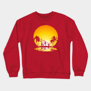Sunset Beach Volleyball Crewneck Sweatshirt
