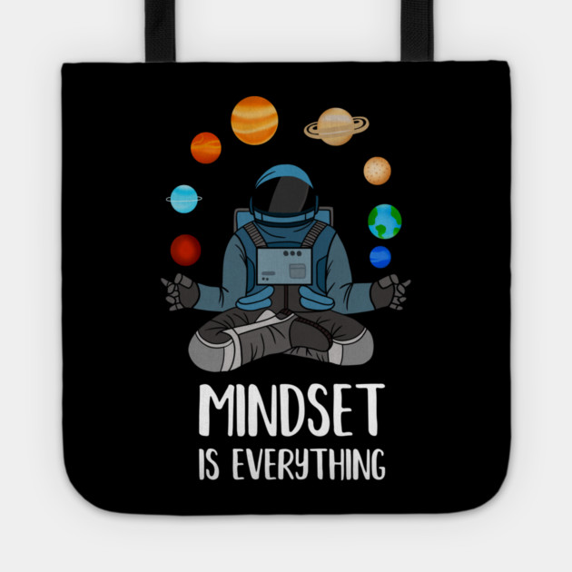 Astronaut Meditating, Yoga, Zen, Mindset Motivational Tote by logiamerch