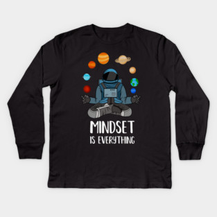 Astronaut Meditating, Yoga, Zen, Mindset Motivational Kids Long Sleeve T-Shirt