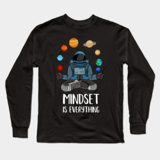 Astronaut Meditating, Yoga, Zen, Mindset Motivational Long Sleeve T-Shirt