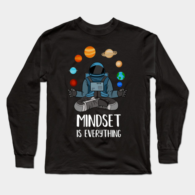 Astronaut Meditating, Yoga, Zen, Mindset Motivational Long Sleeve T-Shirt by logiamerch