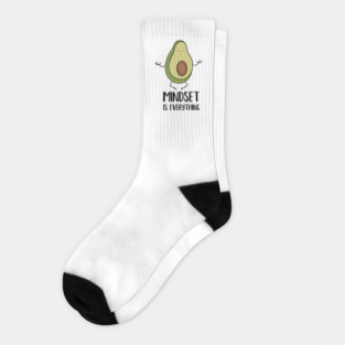 Avocado Yoga, Mindset Motivational Quote Socks