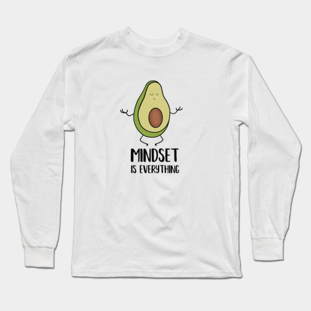 Avocado Yoga, Mindset Motivational Quote Long Sleeve T-Shirt by logiamerch