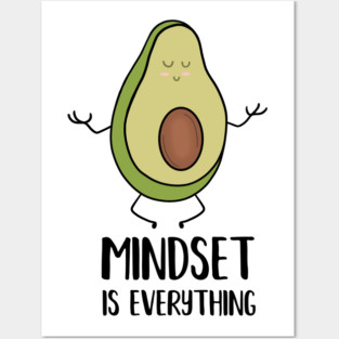 Avocado Yoga, Mindset Motivational Quote Posters and Art