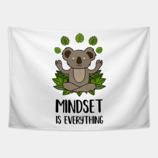 Koala Yoga, Motivational Quote, Meditation, Mindset Tapestry