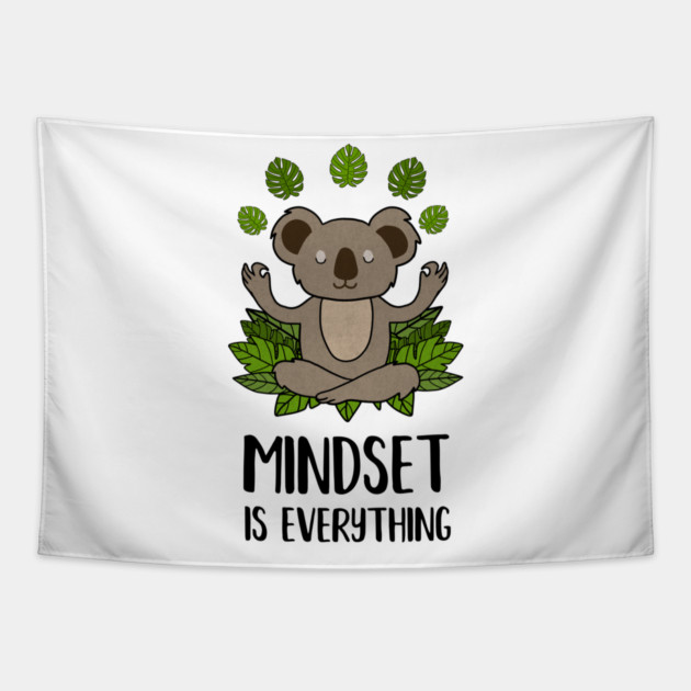 Koala Yoga, Motivational Quote, Meditation, Mindset Tapestry by logiamerch