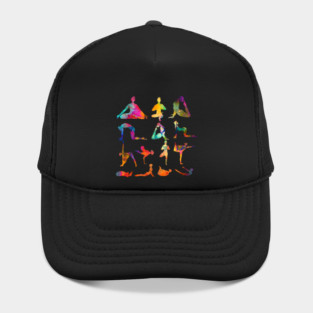 Yoga Poses with Cosmic Pattern, Zen Meditation Hat