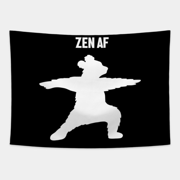 Zen Af Bear, Yoga Meditation Funny Tapestry by logiamerch