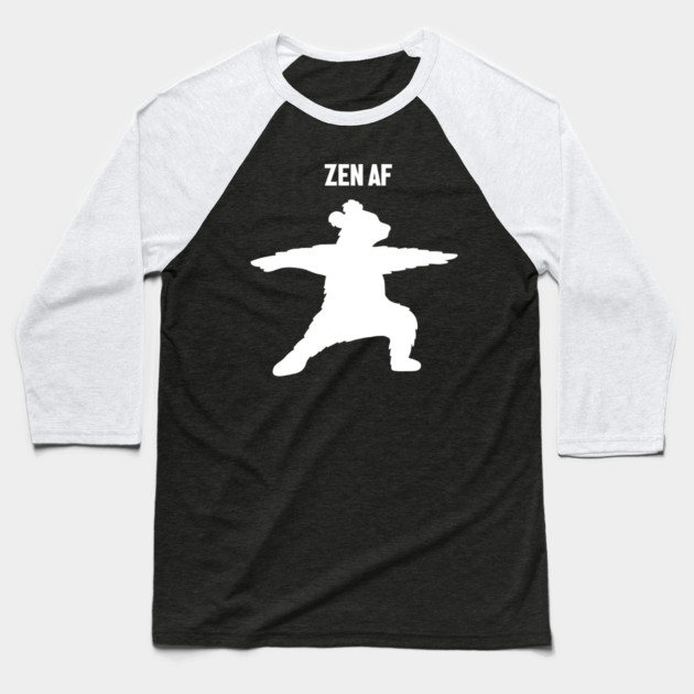 Zen Af Bear, Yoga Meditation Funny Baseball T-Shirt by logiamerch